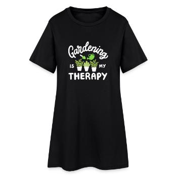 Garten Gartenarbeit - Frauen T-Shirt-Kleid - Schwarz - Vorne