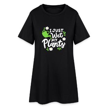 Garten Gartenarbeit - Frauen T-Shirt-Kleid - Schwarz - Vorne