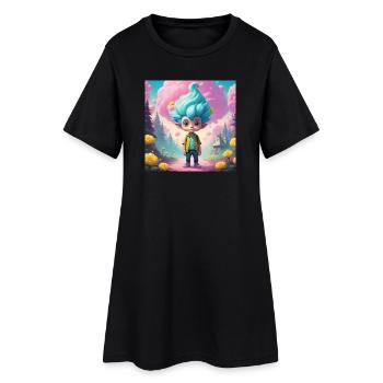 Gobelin dans la forêt des contes de fées - Robe T-shirt Femme - noir - Devant
