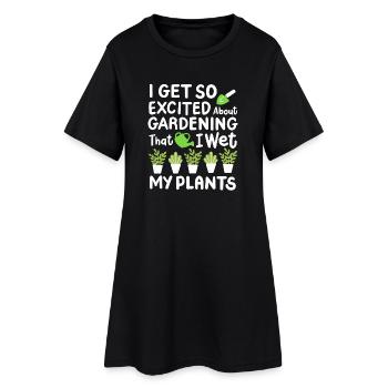 Garten Gartenarbeit Gießkanne - Frauen T-Shirt-Kleid - Schwarz - Vorne