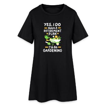 Garten Gartenarbeit Pflanzen - Frauen T-Shirt-Kleid - Schwarz - Vorne