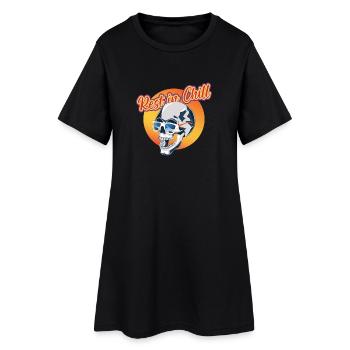 Rest in Chill Skull - Frauen T-Shirt-Kleid - Schwarz - Vorne