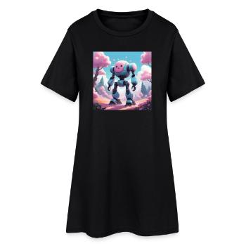 Robot - Robe T-shirt Femme - noir - Devant