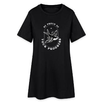 Motivational Quote Be Proud of Your Progress - Women’s T-Shirt Dress - black - Front