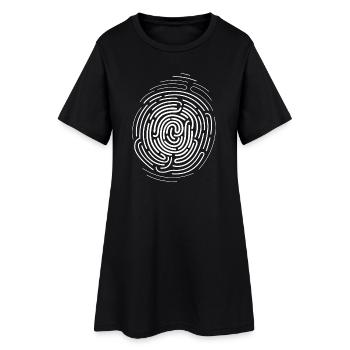 Fingerabdruck DNA Daumen Zeichen Symbol Logo Bild - Frauen T-Shirt-Kleid - Schwarz - Vorne