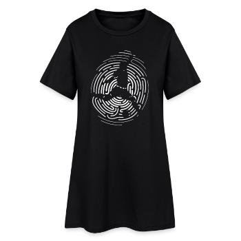 empreinte digitale football ADN icône icône jeu - Robe T-shirt Femme - noir - Devant
