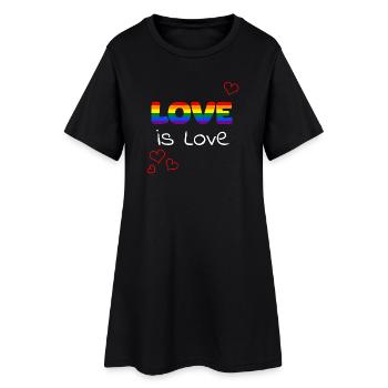 Love is Love Pride Rainbow - Frauen T-Shirt-Kleid - Schwarz - Vorne