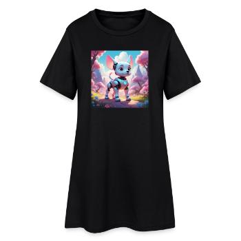 Robodog - Robe T-shirt Femme - noir - Devant