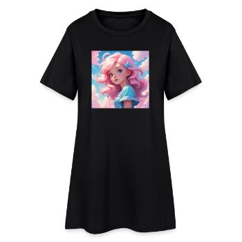 Fille - Robe T-shirt Femme - noir - Devant