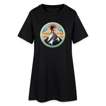 Montagnes avec un alpiniste au sommet - Robe T-shirt Femme - noir - Devant