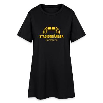 Dortmund Stadiongänger schwarz – Geschenk Fußball - Frauen T-Shirt-Kleid - Schwarz - Vorne