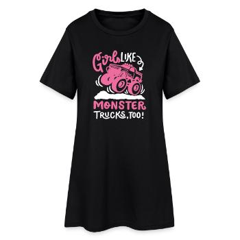 Monstertruck für Mädchen - Frauen T-Shirt-Kleid - Schwarz - Vorne