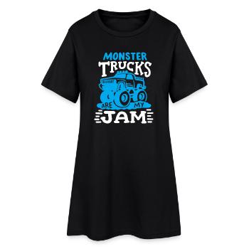 Monstertruck Truck - Frauen T-Shirt-Kleid - Schwarz - Vorne