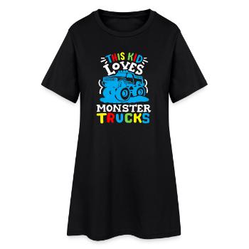 Monstertrucks für Kinder - Frauen T-Shirt-Kleid - Schwarz - Vorne