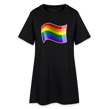 Scintillement d’énergie des ondes arc-en-ciel - Robe T-shirt Femme - noir - Devant
