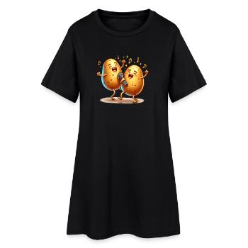 Les légumes, les pommes de terre chantent, les légumes font de la musique - Robe T-shirt Femme - noir - Devant