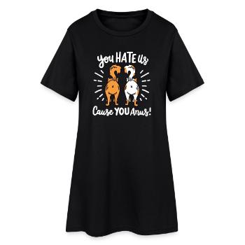 Katze Hintern Humor - Frauen T-Shirt-Kleid - Schwarz - Vorne