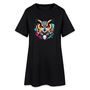 Owl - Women’s T-Shirt Dress - black - Front