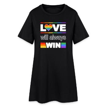 Liebe gewinnt Pride Herz - Frauen T-Shirt-Kleid - Schwarz - Vorne