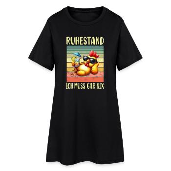 Ruhestand Rentner Rentnerin - Frauen T-Shirt-Kleid - Schwarz - Vorne