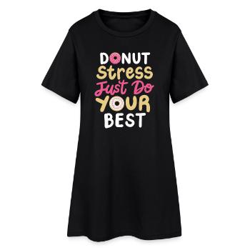 Donut Testtag motivierend - Frauen T-Shirt-Kleid - Schwarz - Vorne
