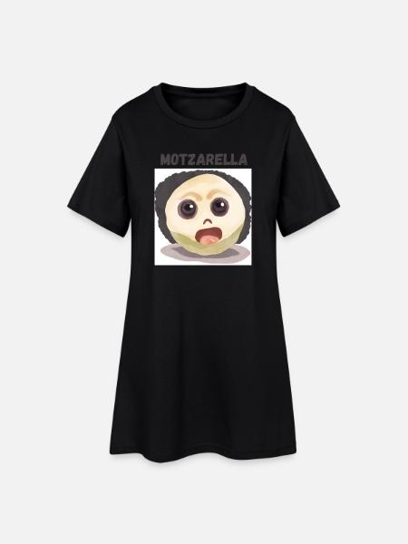 MoTzarella - Frauen T-Shirt-Kleid - Schwarz