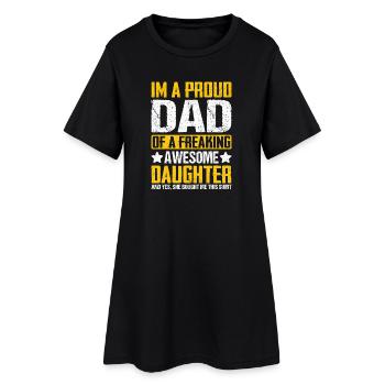 Fier papa d’une fille géniale Tee - Robe T-shirt Femme - noir - Devant