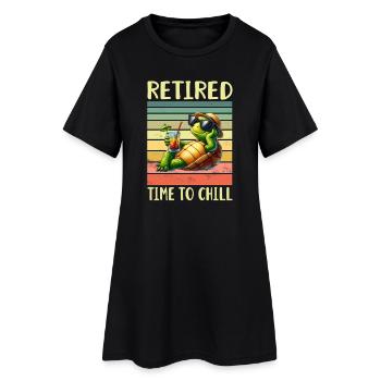 Ruhestand Rentner - Frauen T-Shirt-Kleid - Schwarz - Vorne