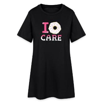 Donuts Donut-Liebhaber - Frauen T-Shirt-Kleid - Schwarz - Vorne