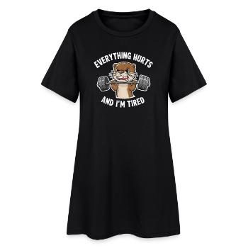 Beaver Weightlifter: Everything Hurts - Women’s T-Shirt Dress - black - Front