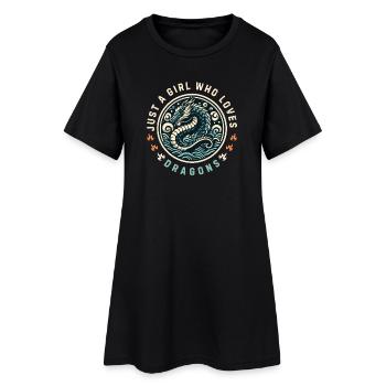 Juste une fille qui aime les dragons - Robe T-shirt Femme - noir - Devant