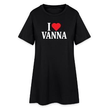 T-Shirt I love Vanna T-Shirt Geschenkidee - Frauen T-Shirt-Kleid - Schwarz - Vorne