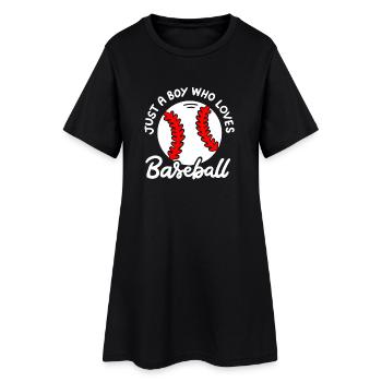 Baseball Baseballspieler - Frauen T-Shirt-Kleid - Schwarz - Vorne