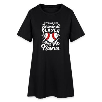 Baseball Baseballspieler - Frauen T-Shirt-Kleid - Schwarz - Vorne