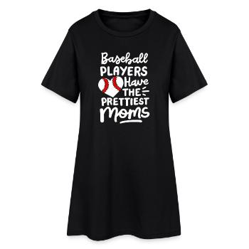 Baseball Baseball-Spieler - Frauen T-Shirt-Kleid - Schwarz - Vorne