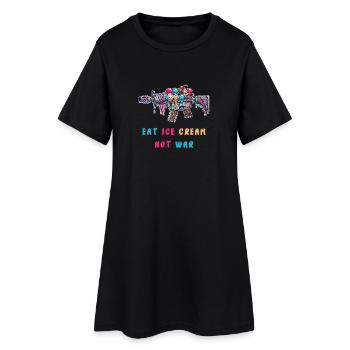 De la crème glacée au lieu de la guerre - Robe T-shirt Femme - noir - Devant
