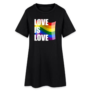 Rainbow Love Wave Design - Women’s T-Shirt Dress - black - Front