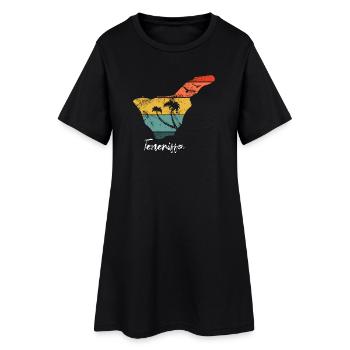 Tenerife carte contour Îles Canaries vacances vintage - Robe T-shirt Femme - noir - Devant