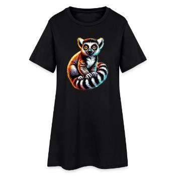 Lémurien - Robe T-shirt Femme - noir - Devant
