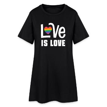 LGBTQ Pride Month - Liebe ist Liebe - Frauen T-Shirt-Kleid - Schwarz - Vorne