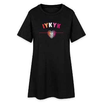 Mois de la fierté LGBT - IYKYK Lesbienne - Robe T-shirt Femme - noir - Devant