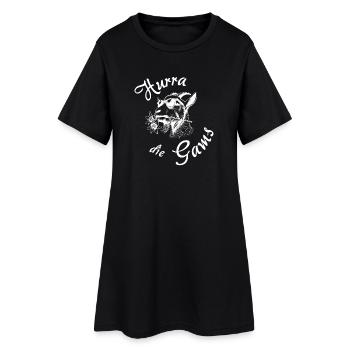 hurra die gams alm berg hüttengaudi party - Frauen T-Shirt-Kleid - Schwarz - Vorne