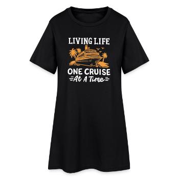 Kreuzfahrtschiff Urlaub Kreuzfahrt - Frauen T-Shirt-Kleid - Schwarz - Vorne