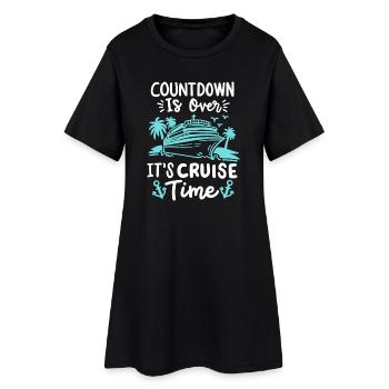 Kreuzfahrt Urlaub - Frauen T-Shirt-Kleid - Schwarz - Vorne