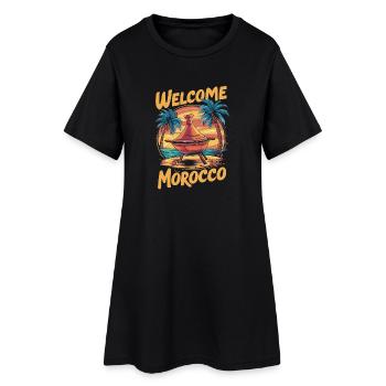 Willkommen bei Morocco Dreamfire - Frauen T-Shirt-Kleid - Schwarz - Vorne