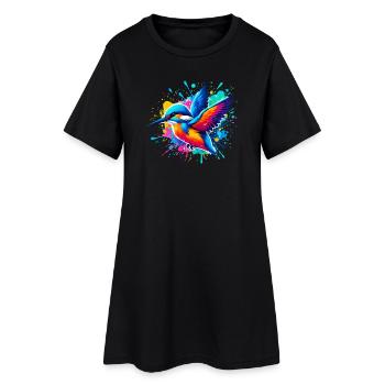 Martin-pêcheur - Robe T-shirt Femme - noir - Devant