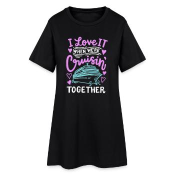 Kreuzfahrt Reise Familie Paare - Frauen T-Shirt-Kleid - Schwarz - Vorne
