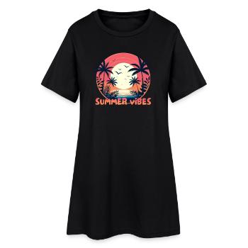 Ambiance estivale - Robe T-shirt Femme - noir - Devant