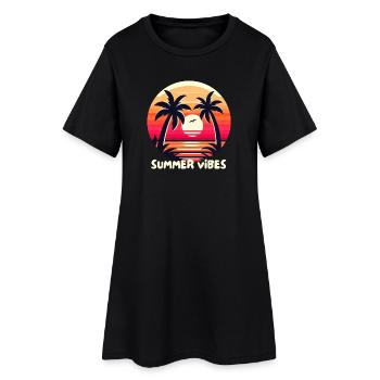 Ambiance estivale - Robe T-shirt Femme - noir - Devant