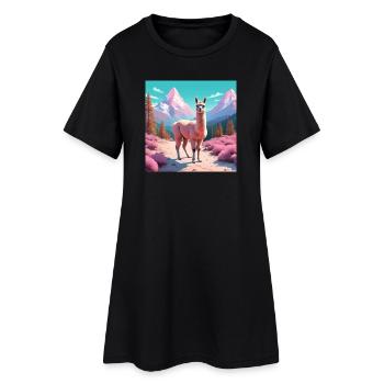 Llama in the mountains - Women’s T-Shirt Dress - black - Front